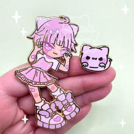 Cat Ghoul Girl Pin