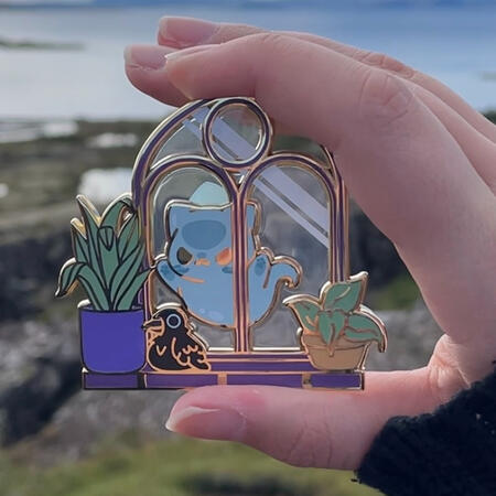 Cat Ghost Window Pin