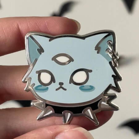Metal Ghost Cat Pin