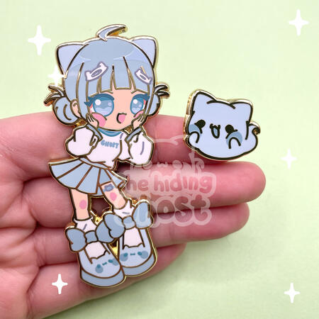 Cat Ghost Girl Pin